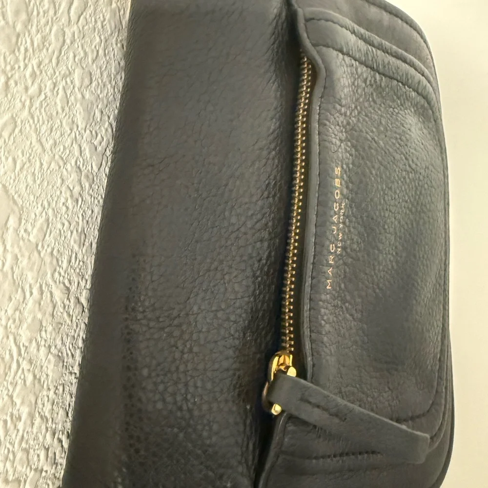 Marc Jacobs Empire City Crossbody Saddle Bag Black Pebbled Leather